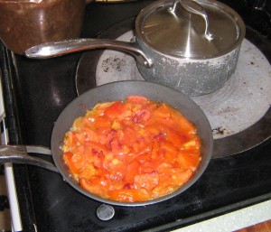 Tomatoes in a pan at High Blean B&B Bainbridge, Askrigg