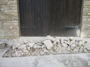 Breaking up of concrete at High Blean B&B Askrigg